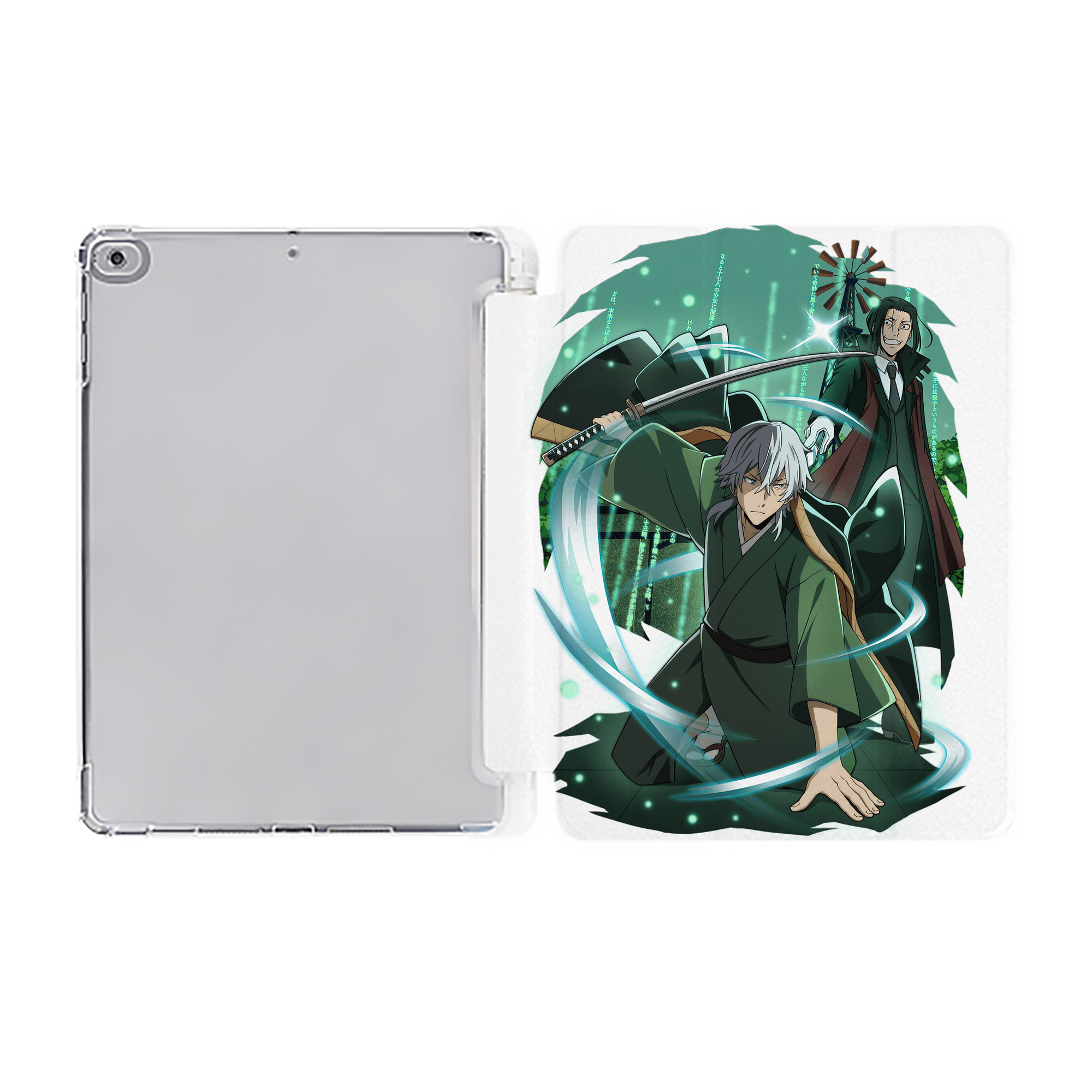 （画像用） 文豪ストレイドッグス Bungo Stray Dogs IPad ケース ペン収納付き 三つ折りスタンド PUレザー×シリコン 対応機種9.5/10.5/10.9インチ